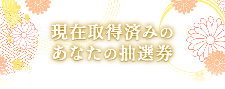 現在取得済みのあなたの抽選券